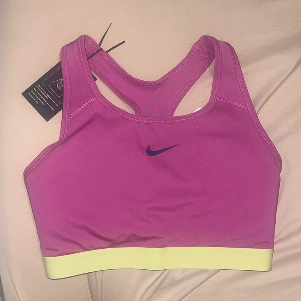Pink & Green Padded Nike Sports Bra